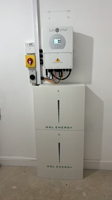 Sunsynk 5kw hybrid with GSL 10.24kWh batteries installation